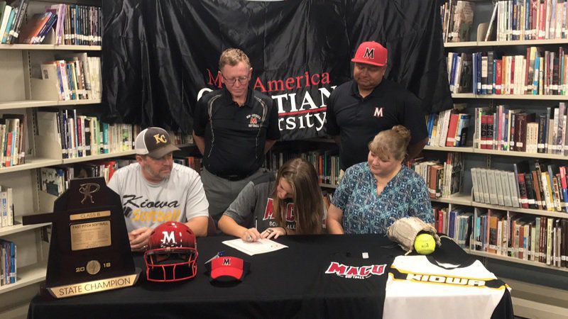 Kiowa's Rachel Eggleston signs with Mid-America Christian Softball
